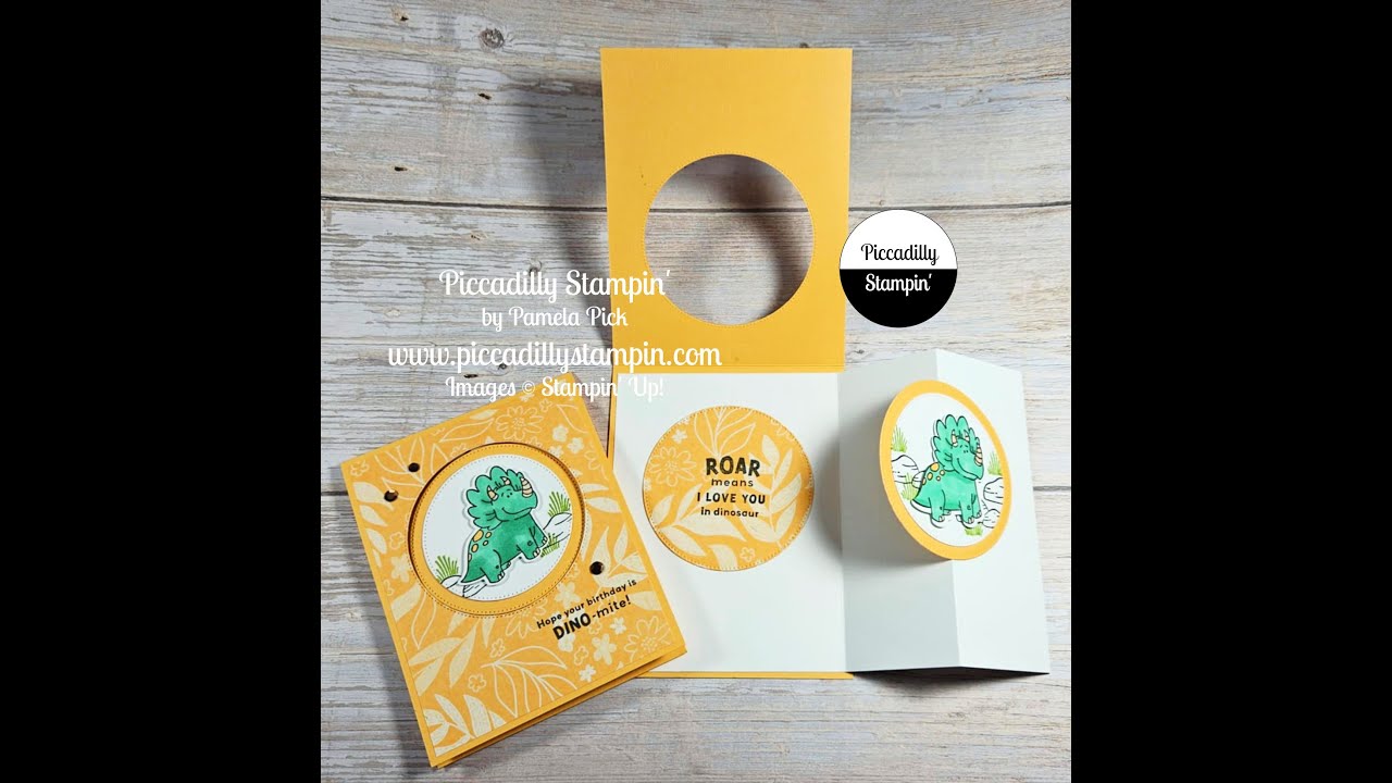 Stampin' Up!  Darling Dino's Peek A Boo Fun Fold Card - 02/07/25