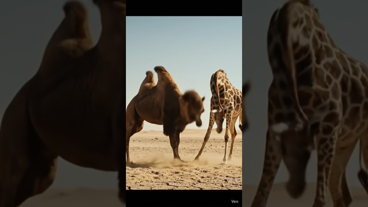 Epic Desert Battle &ndash; Camel vs Wild Beast | Cinematic Graphics Fight Scene.#animals #wildlife #tiger