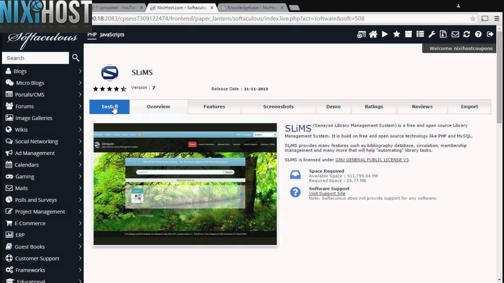 Installing SLiMS with Softaculous in cPanel