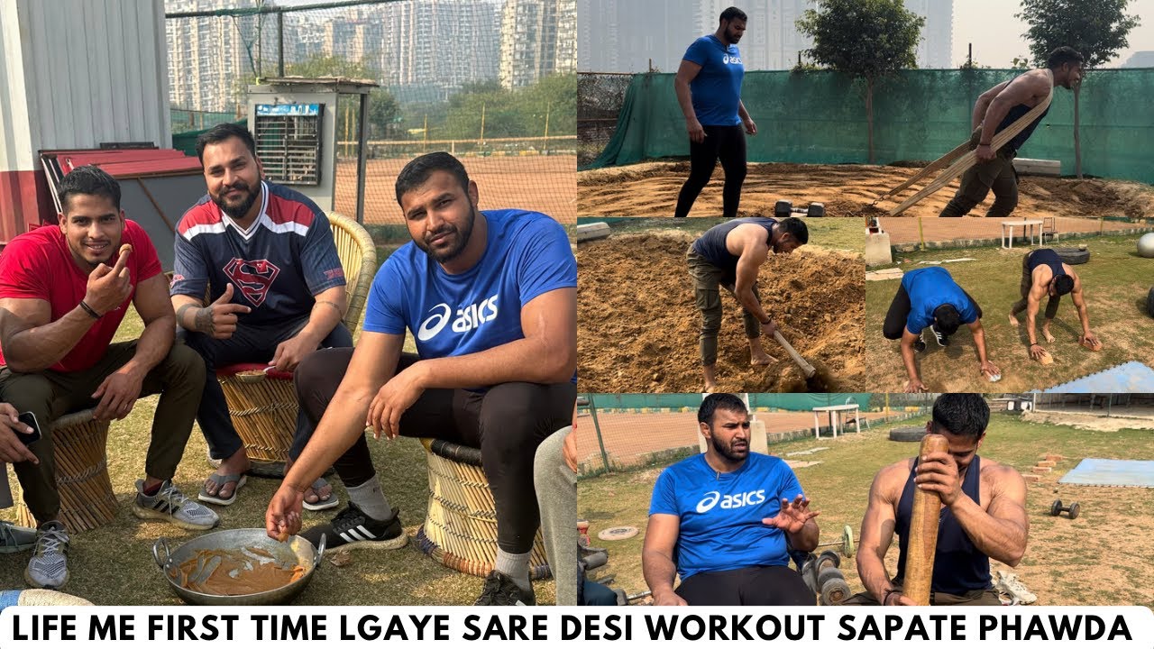 life me first time lgaye desi workout | badam ragda and desi ghee ka hlwa with @Max Desi Fitness & vlogs