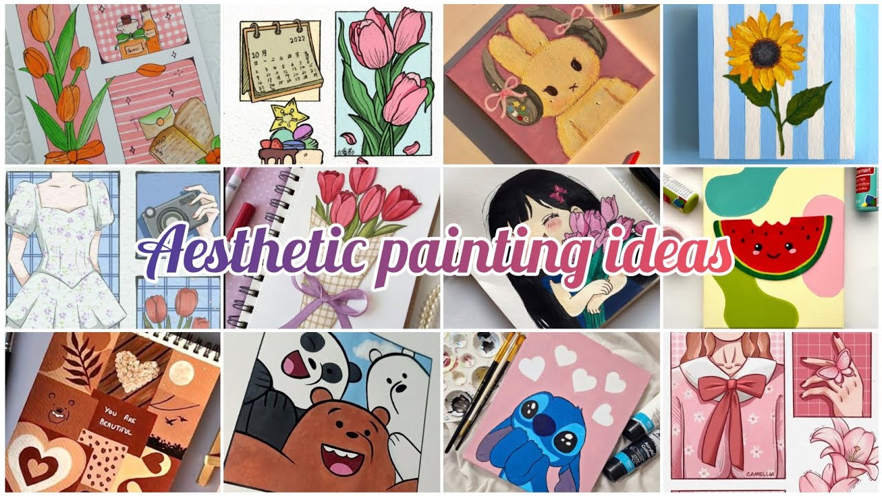 Bored? Try these 30+ Aesthetic Drawing Ideas! 🌈#AestheticArt #PaintingIdeas 