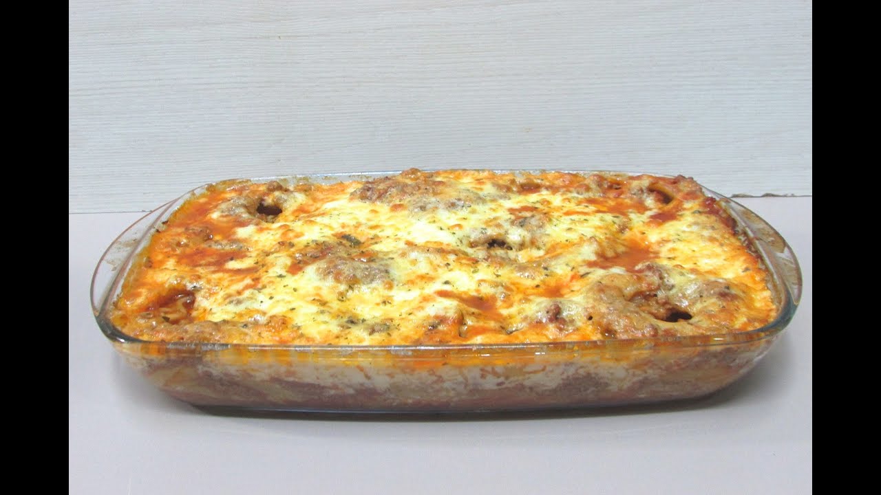 MACARRÃO NINHO RECHEADO COM CARNE MOÍDA - MACARRÃO DE FORNO