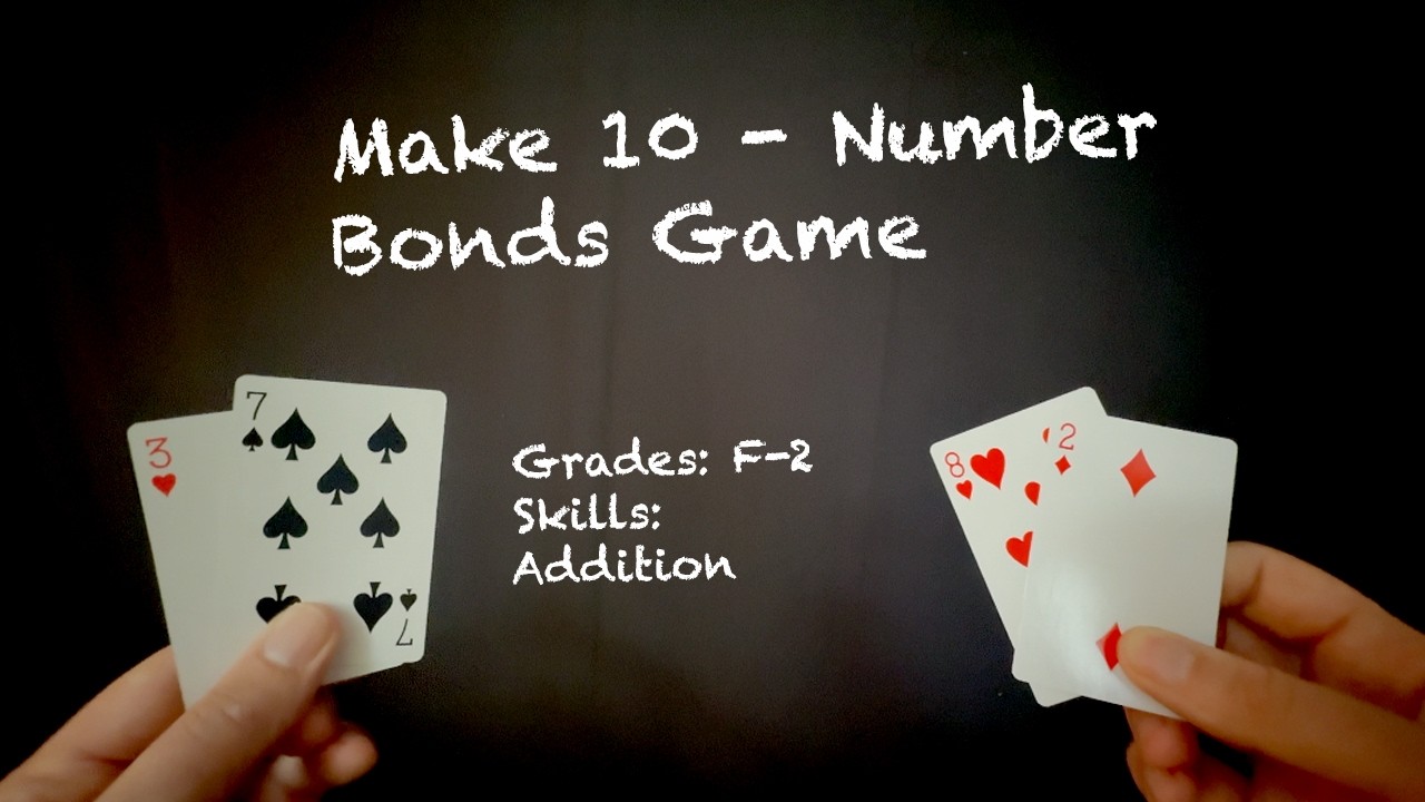 Easy Card Game to Teach Number Bonds to 10 (or any target number)
