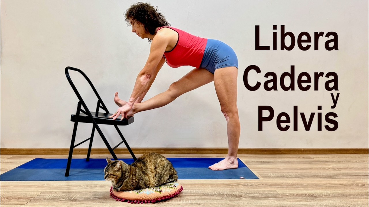 Abre y Fortalece Caderas - Recu Yoga con silla - 12 min.