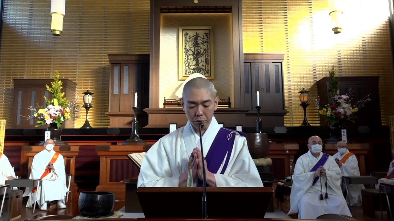 2月14日　朝参詣　〽︎ふみ迷ふ人にをしへよ妙法の　力あらはす道の一すぢ　御法門　金澤廣善師