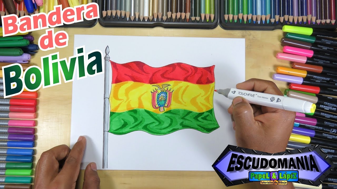 Dibuja y pinta la Bandera Nacional de Bolivia