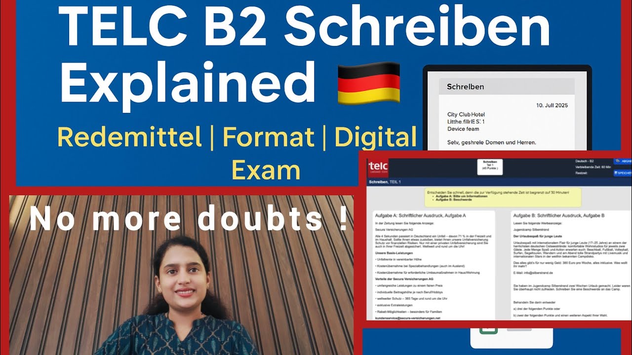 TELC B2 Schreiben Explained 🇩🇪| Redemittel, Format & example brief (Digital Exam Guide)in malayalam