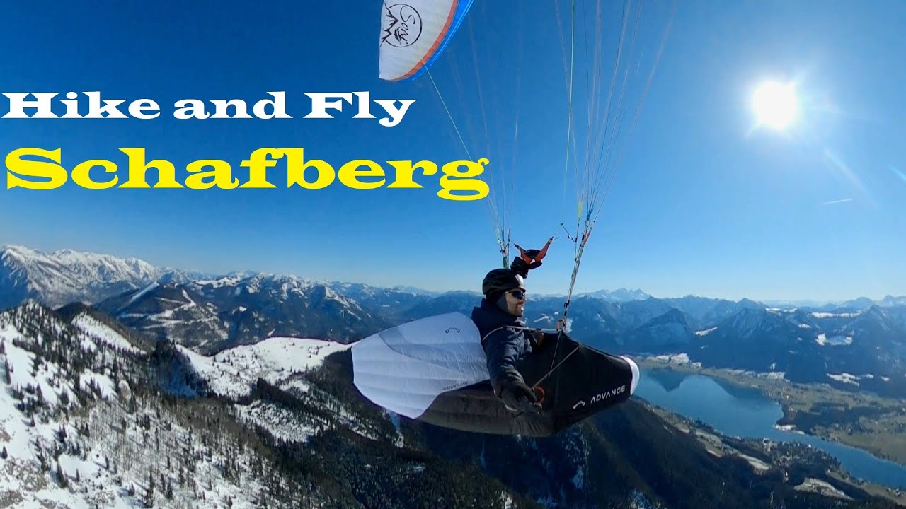 Hike and Fly Schafberg (1782m) / Winter-Soaring zwischen drei Seen im Salzkammergut