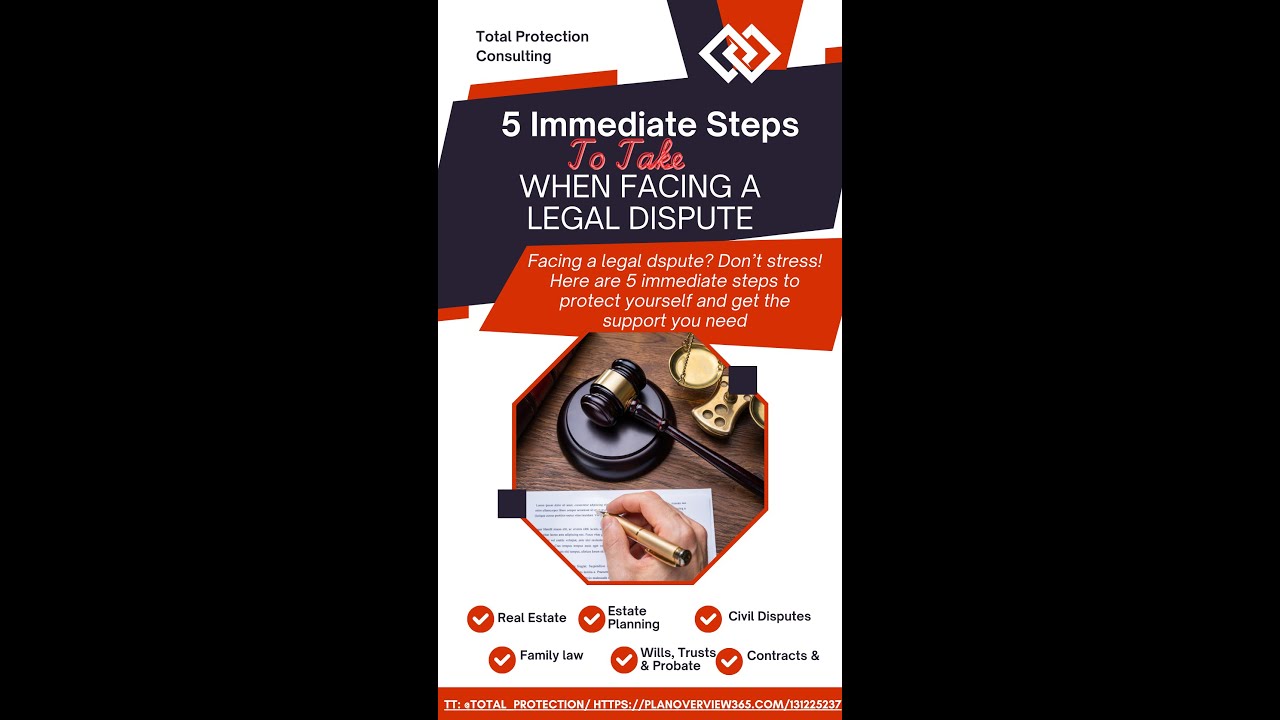 5 Immediate Steps To Take When Facing A Legal Dispute Facing a legal dispute? Don&rsquo;t stress!