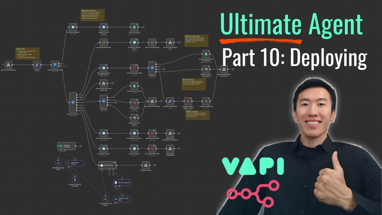 ULTIMATE AI Voice Agent Part 10: Deploying Your Agent (Vapi + n8n)