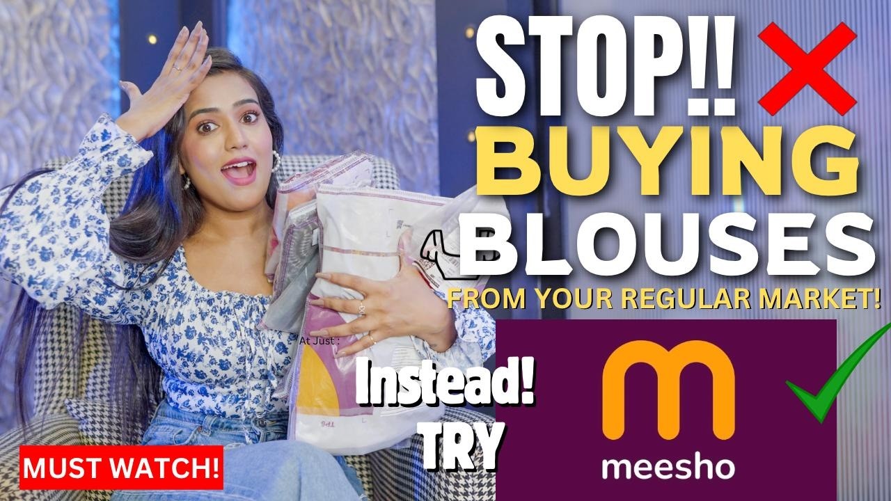 Fully stitched designer *Blouses* from meesho💁🏻‍♀️| festive special |tryon|Honest Review | gimaashi