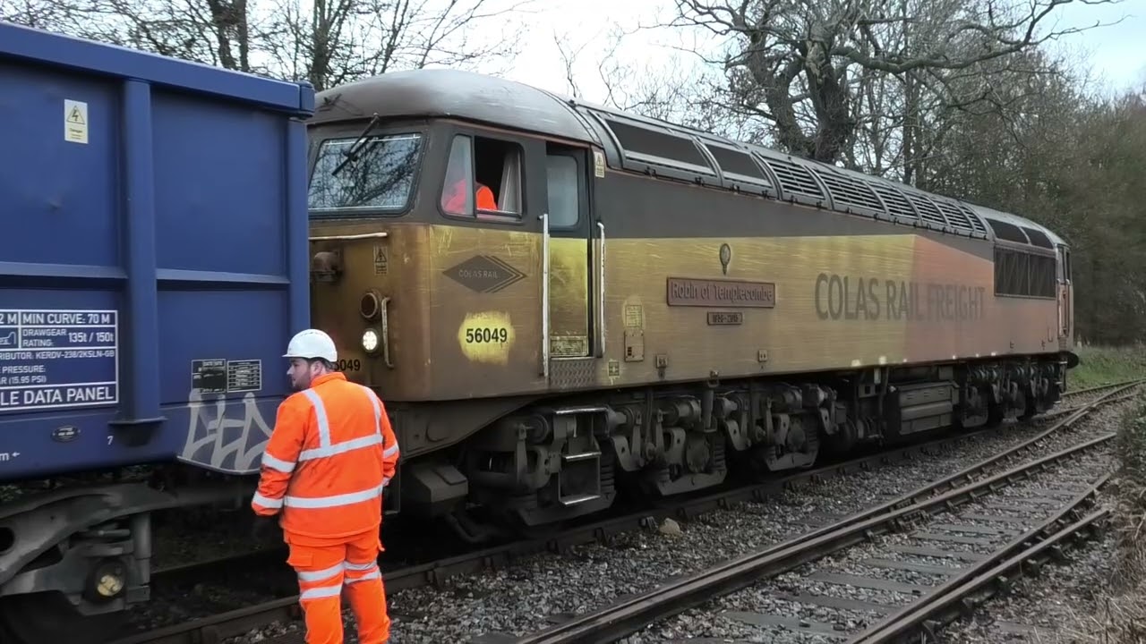 Hired in Colas Rail Freight 56049 visits Eccles Road 12/12/25