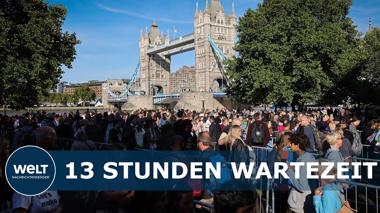 KILOMETERLANGE SCHLANGE: K&ouml;nig Charles empf&auml;ngt Staatsg&auml;ste vor Queen-Begr&auml;bnis in London