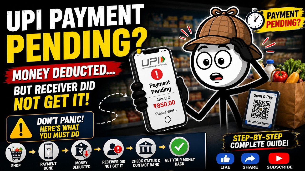 UPI Payment Pending? Money Deducted but Receiver Didn't Get It! | What to Do Next | #youtube #yt