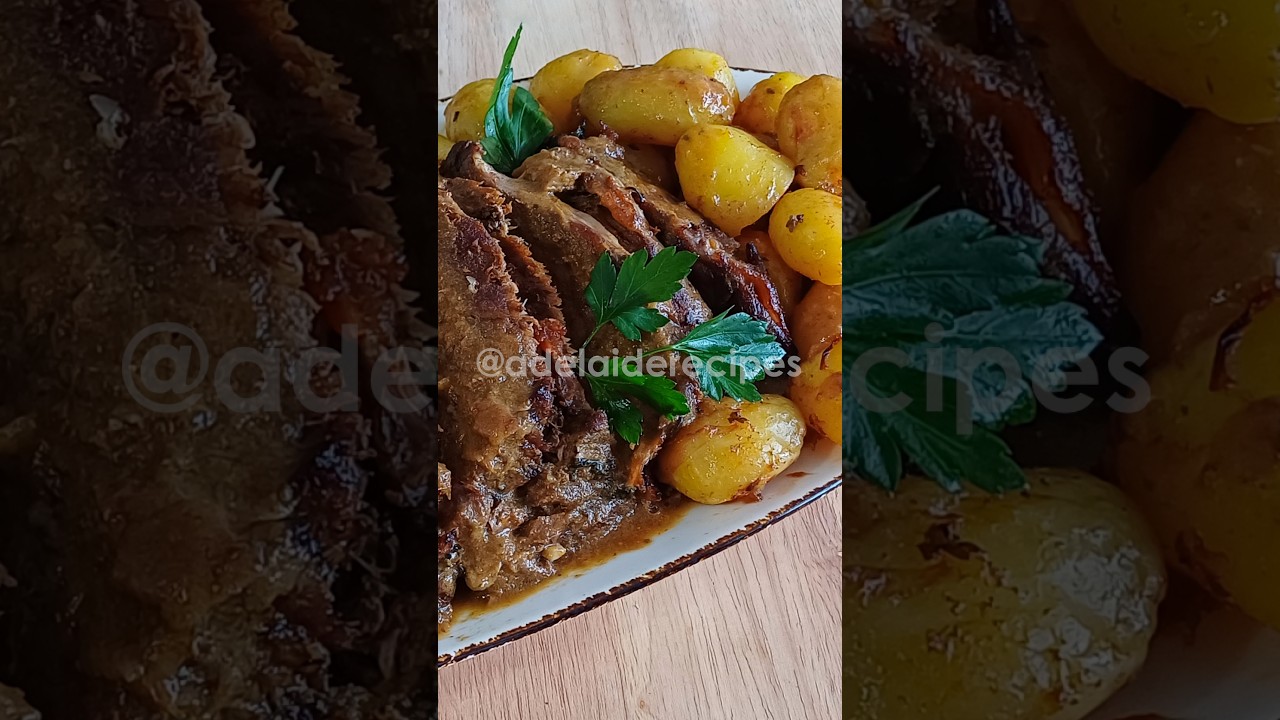 VITELA ASSADA no FORNO SUCULENTA com BATATINHAS #shorts #receitas #culinaria #assado #receitasfaceis