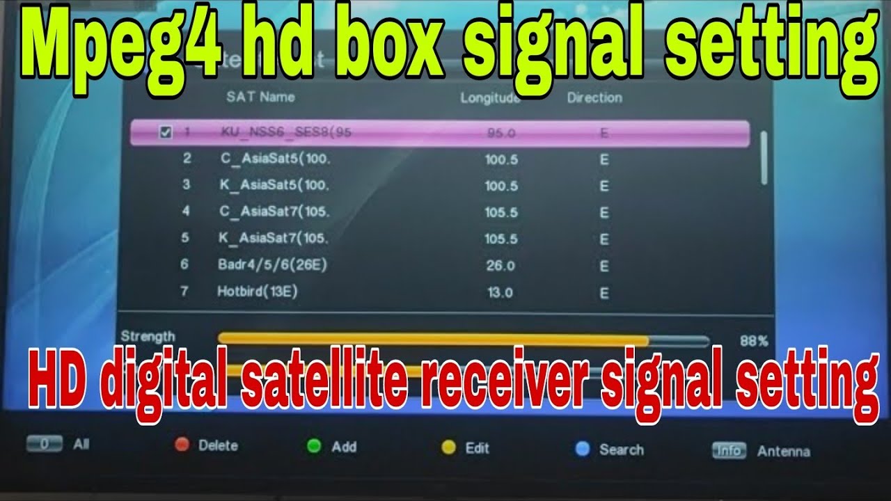 Mpeg4 hd box signal setting | HD digital satellite receiver signal setting