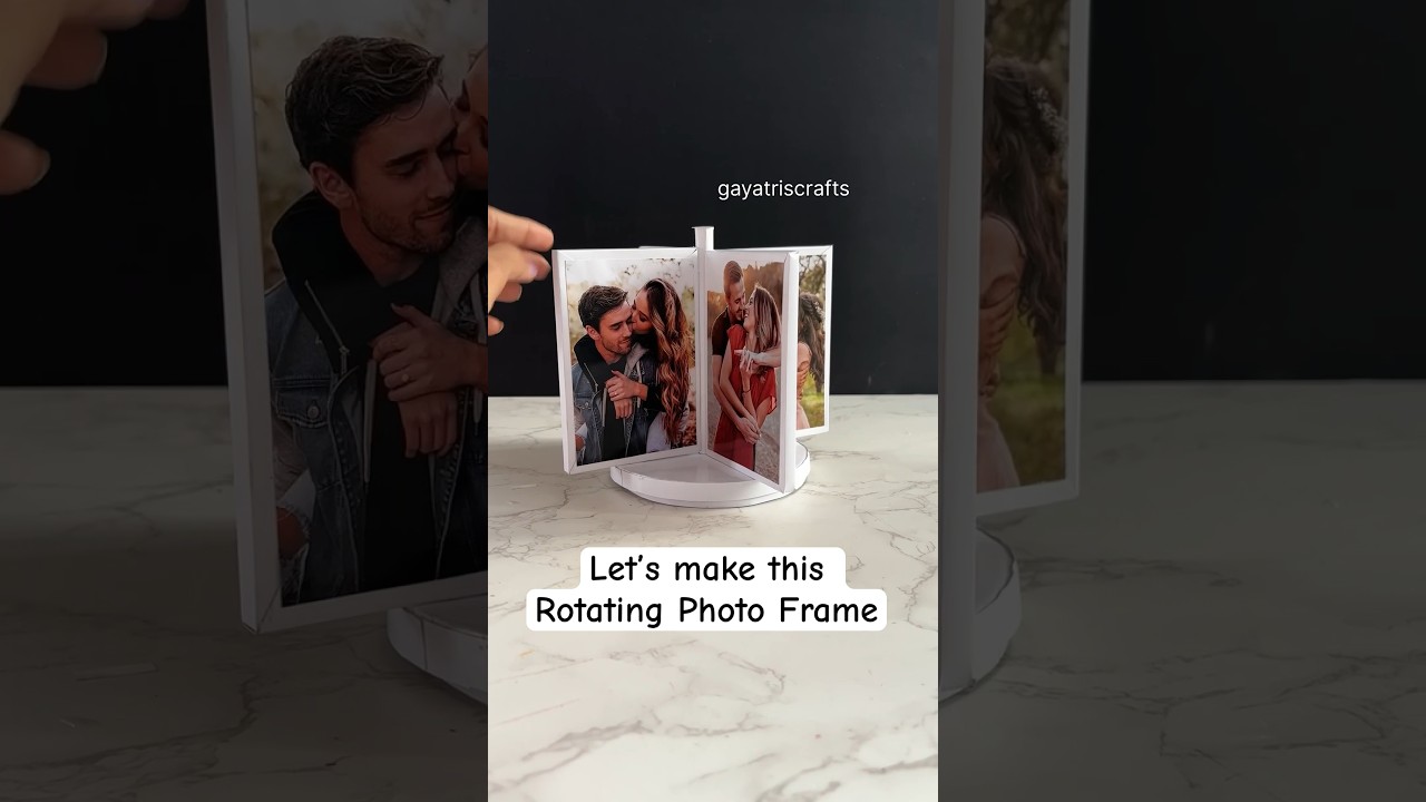 Diy Rotating Photo Frame using paper#craft #diy #giftideas #papercraft #papercrafting #rotatingframe