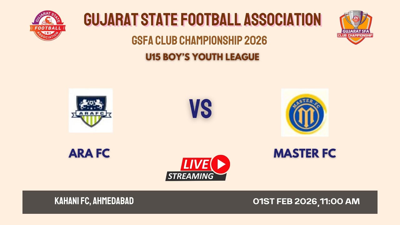 GSFA CLUB CHAMPIONSHIP 2026 | ARA FC VS MASTER FC | U-15 BOY’S YOUTH LEAGUE