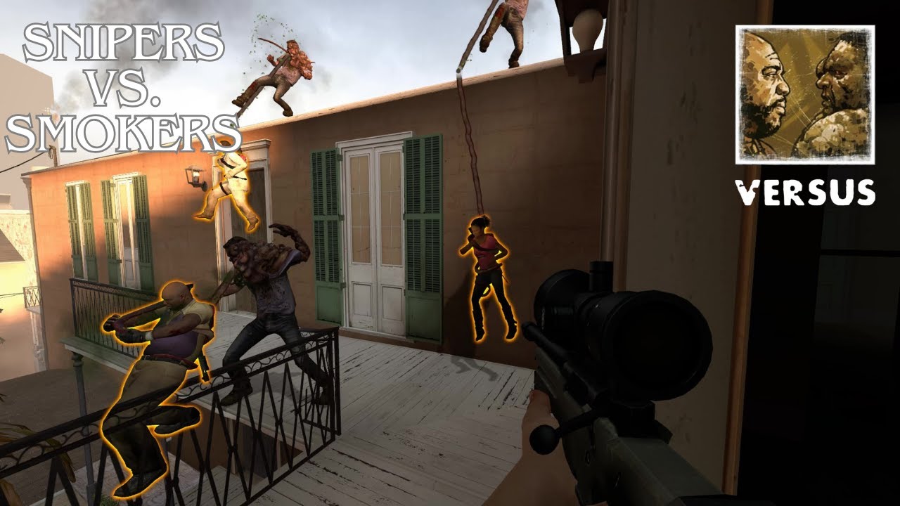 LEFT 4 DEAD 2 - SNIPERS VS. SMOKERS - THE PARISH - NEW MODE!