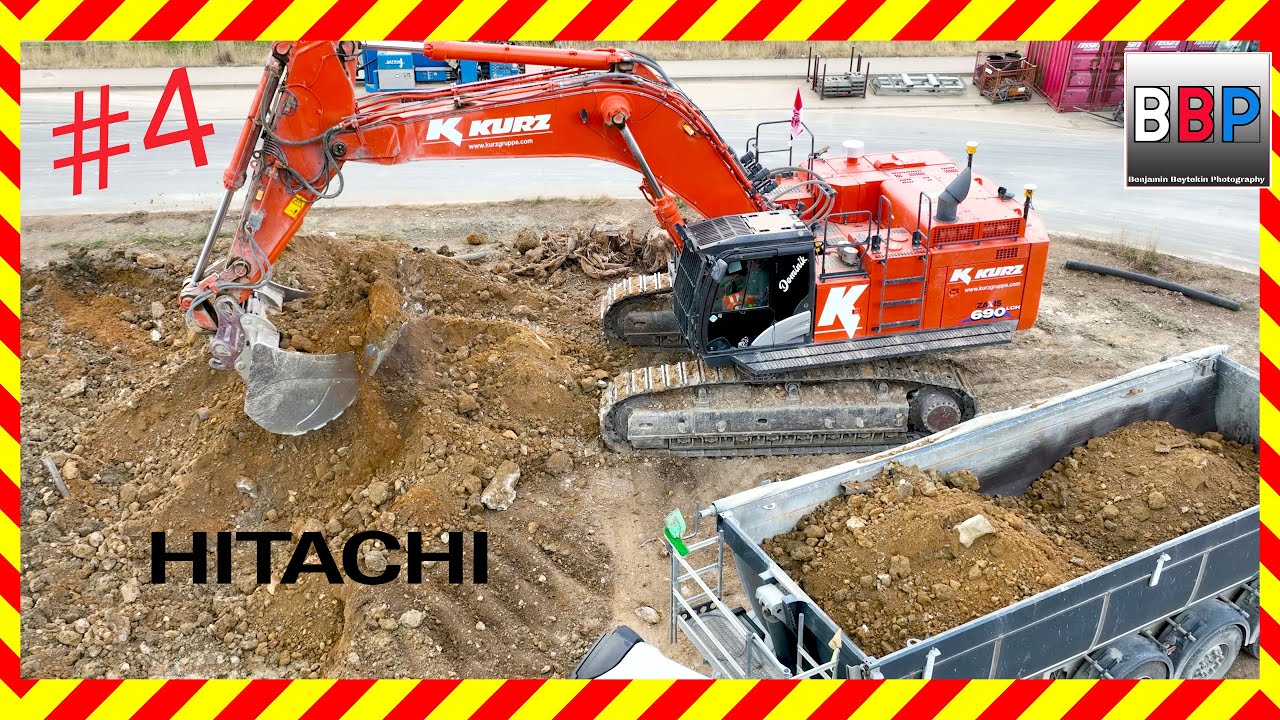 Hitachi ZX690-6 & MAN Tipper Trailer Trucks, Oberkochen, Germany, 16.08.2022. #4