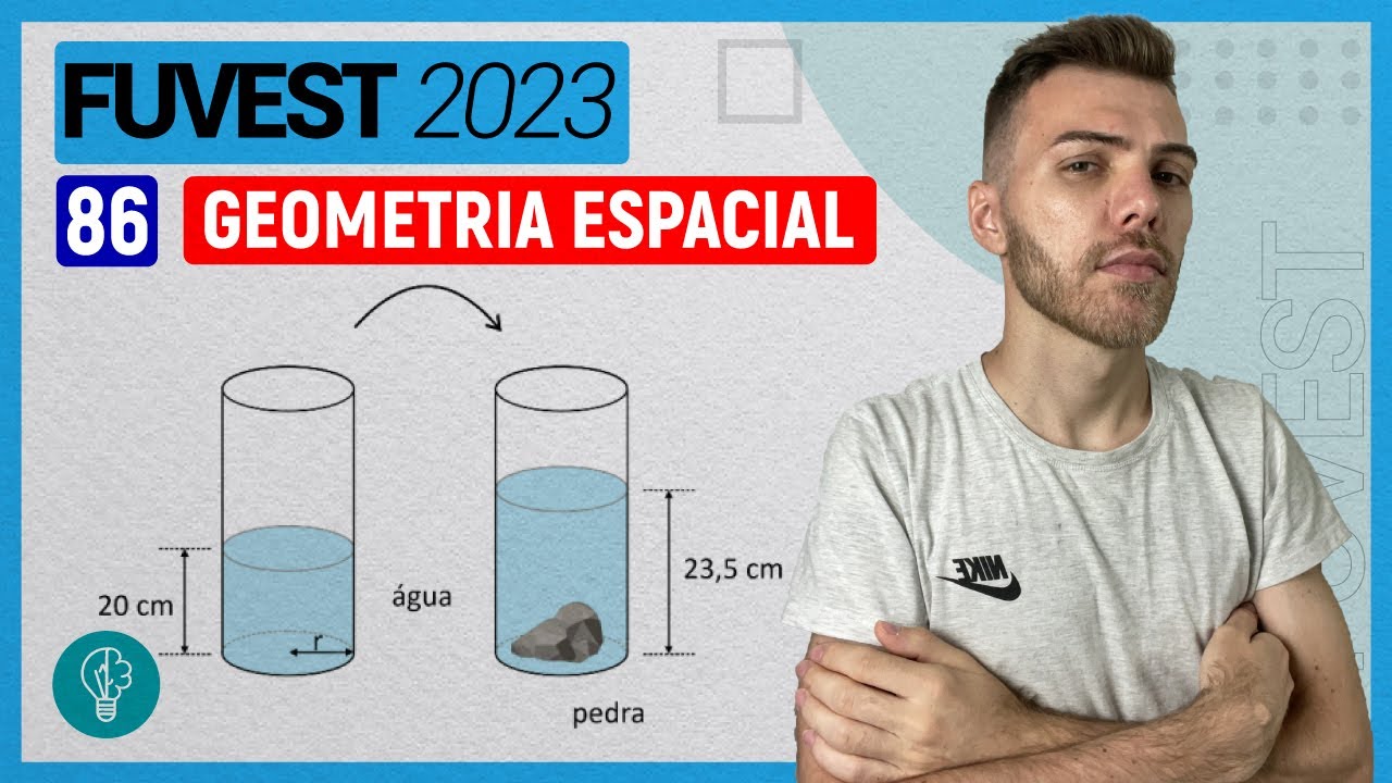 FUVEST 2023 - Q86 - Para medir o volume de uma pedra com formato irregular... - GEOMETRIA ESPACIAL