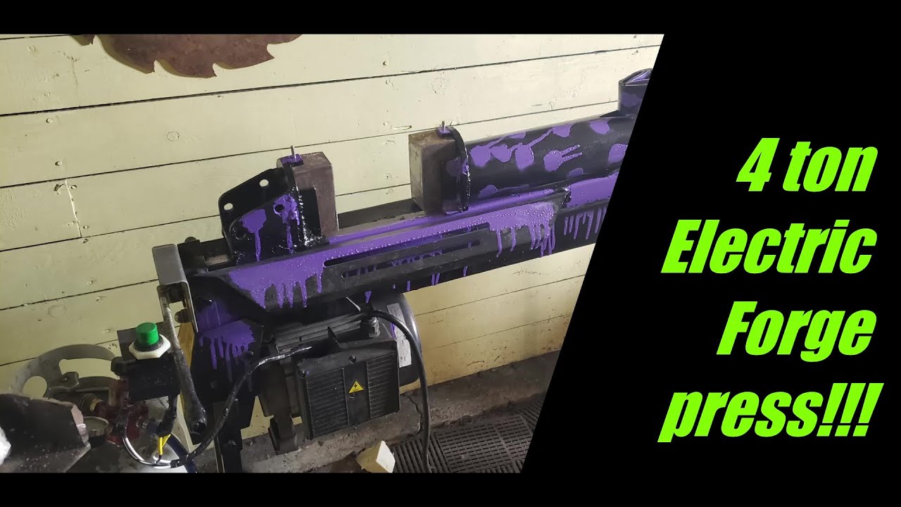Blacksmithing - 4 ton Electric log splitter to forge press FINAL