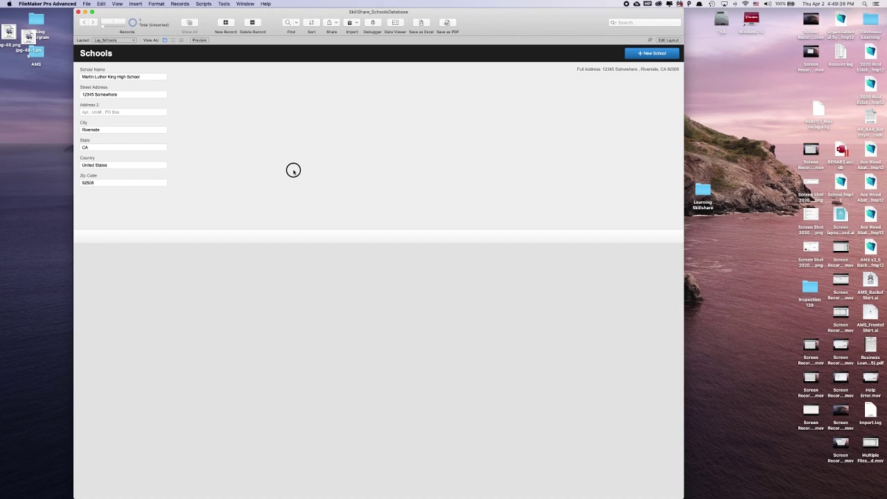FIlemaker Basic School Database: 3. schools and students relationship