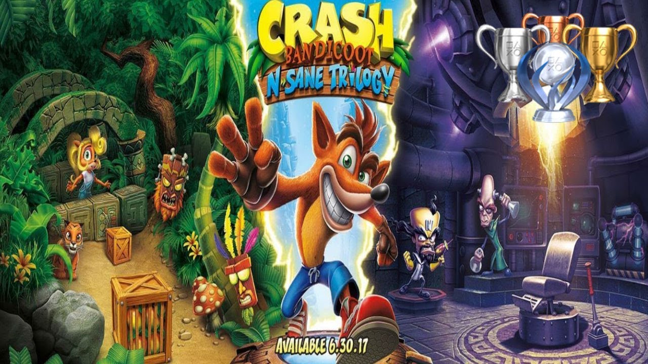 Crash Bandicoot n Sane Trilogy Every Trophy Unlocked 75 Trophies Crash 1, 2 and 3
