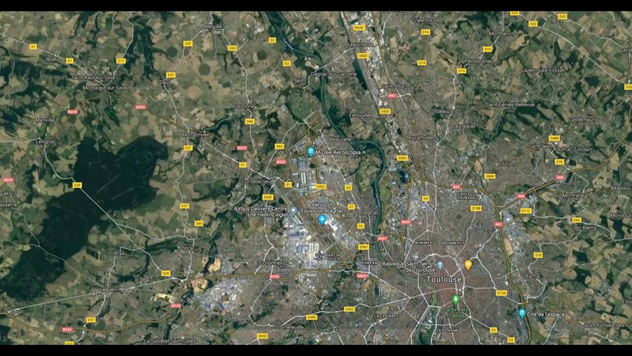 Zoom vers Toulouse