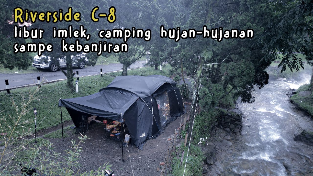 Camping di tepi sungai air hangat, akses paling dekat sungai Sariater Riverside Kavling C-8