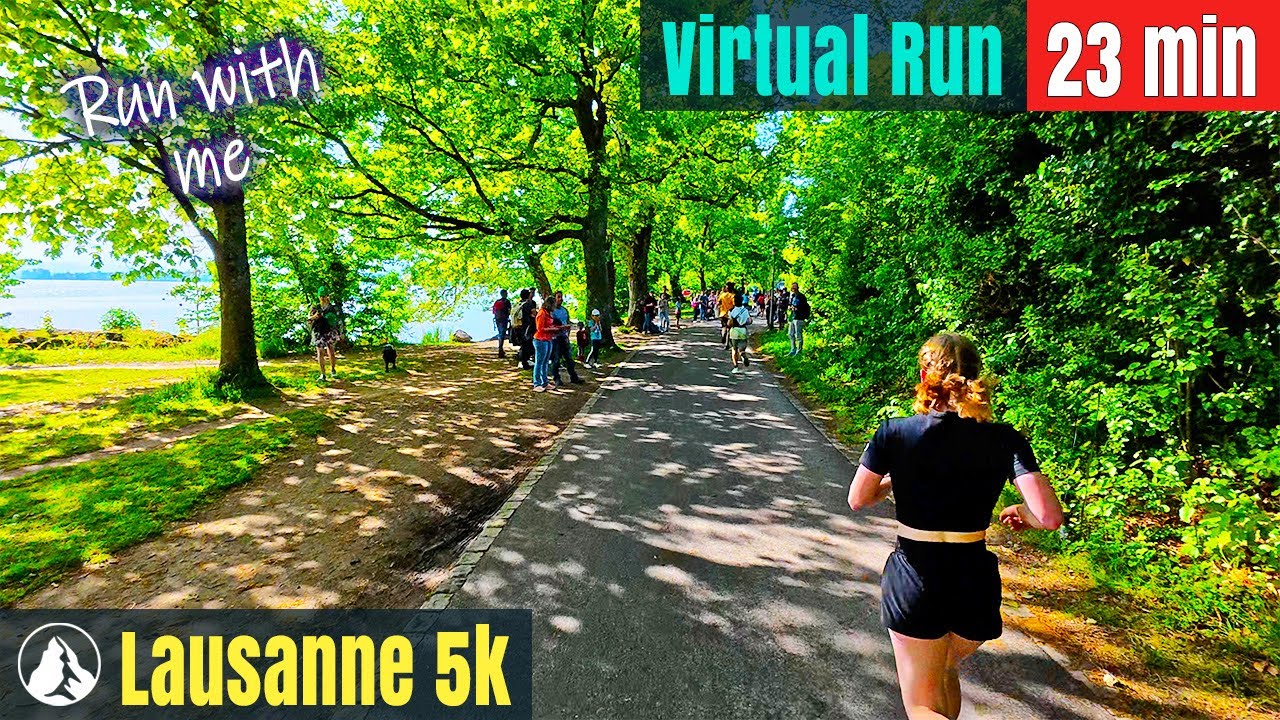 🏃&zwj;♀️🏃&zwj;♂️ Treadmill without music - Lausanne 5k | 🇨🇭 Virtual Run #135