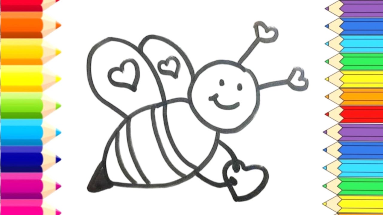 How to draw a loving bee | Easy Step by Step Tutorial 