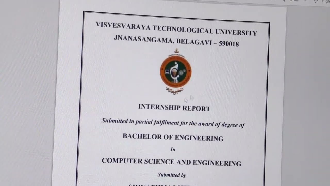 INTERNSHIP REPORT COMPLETED 18CSI85- editable doc and reference is here vtu 8th sem subject shiva