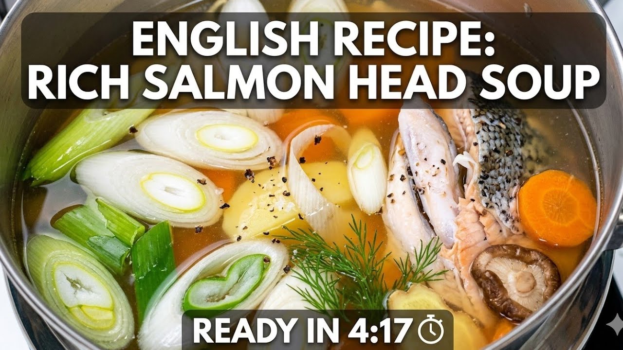 HEALTHY SALMON FISH HEAD SOUP| Delicious