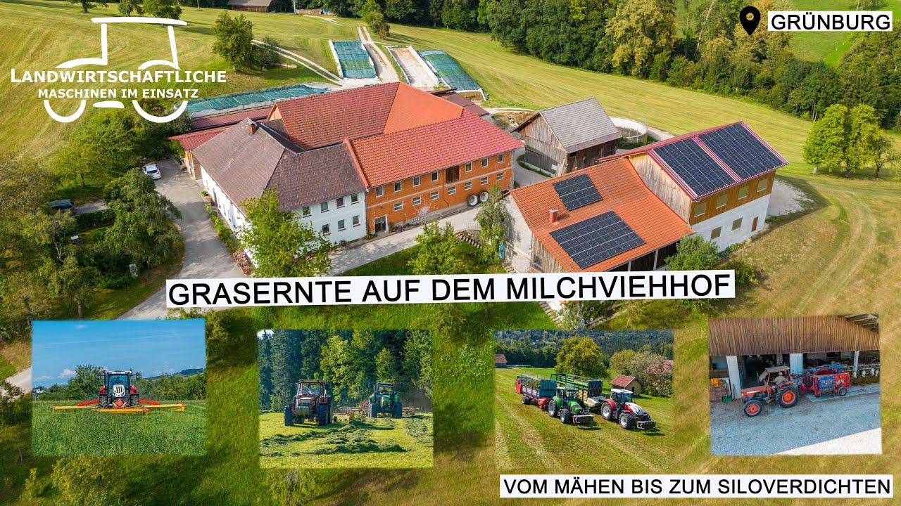 Grasernte auf dem Milchviehhof | 4 Schnitt | Ernte + Betriebsvorstellung | Bauernhofgeschichten | 4K