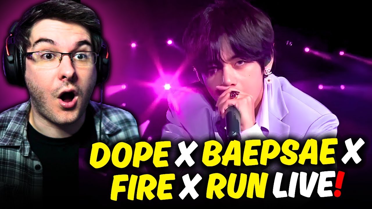 MY FIRST REACTION TO BTS 'DOPE​ X​ BAEPSAE​ X FIRE X RUN' (LIVE) | BTS REACTION