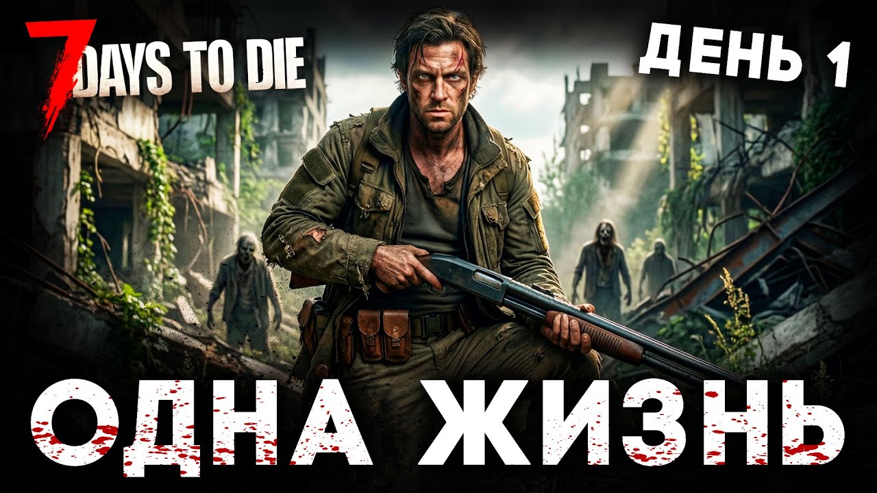 ОДНА ЖИЗНЬ! СЛОЖНОСТЬ: БЕЗУМЕЦ | ДЕНЬ: 1 | 7 Days To Die #7daystodie #выживание