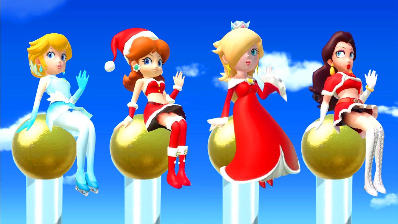 Super Mario Party All 1vs3 Minigames - Figure Skater Peach VS Daisy VS Rosalina VS Pauline