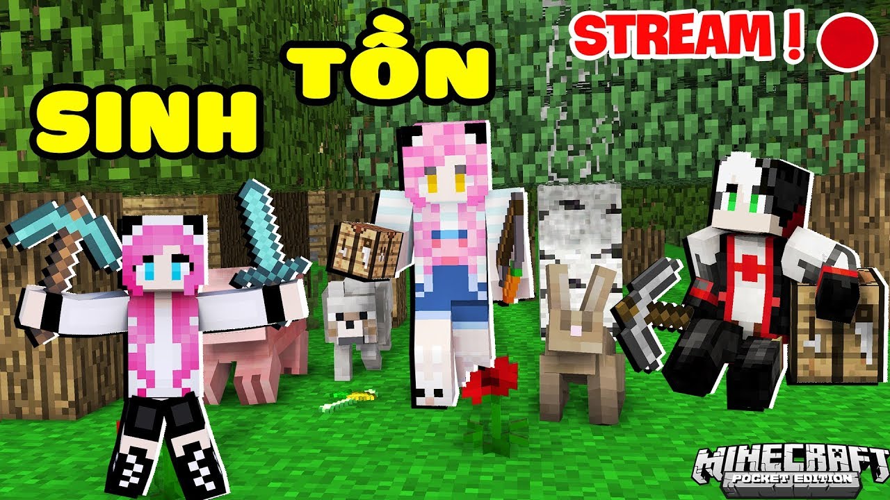 MỀU STREAM THỬ TH&Aacute;CH SINH TỒN THẾ GIỚI PHIM HOẠT H&Igrave;NH TRONG MINECRAFT*REDHOOD SINH TỒN GẶP MA NỮ