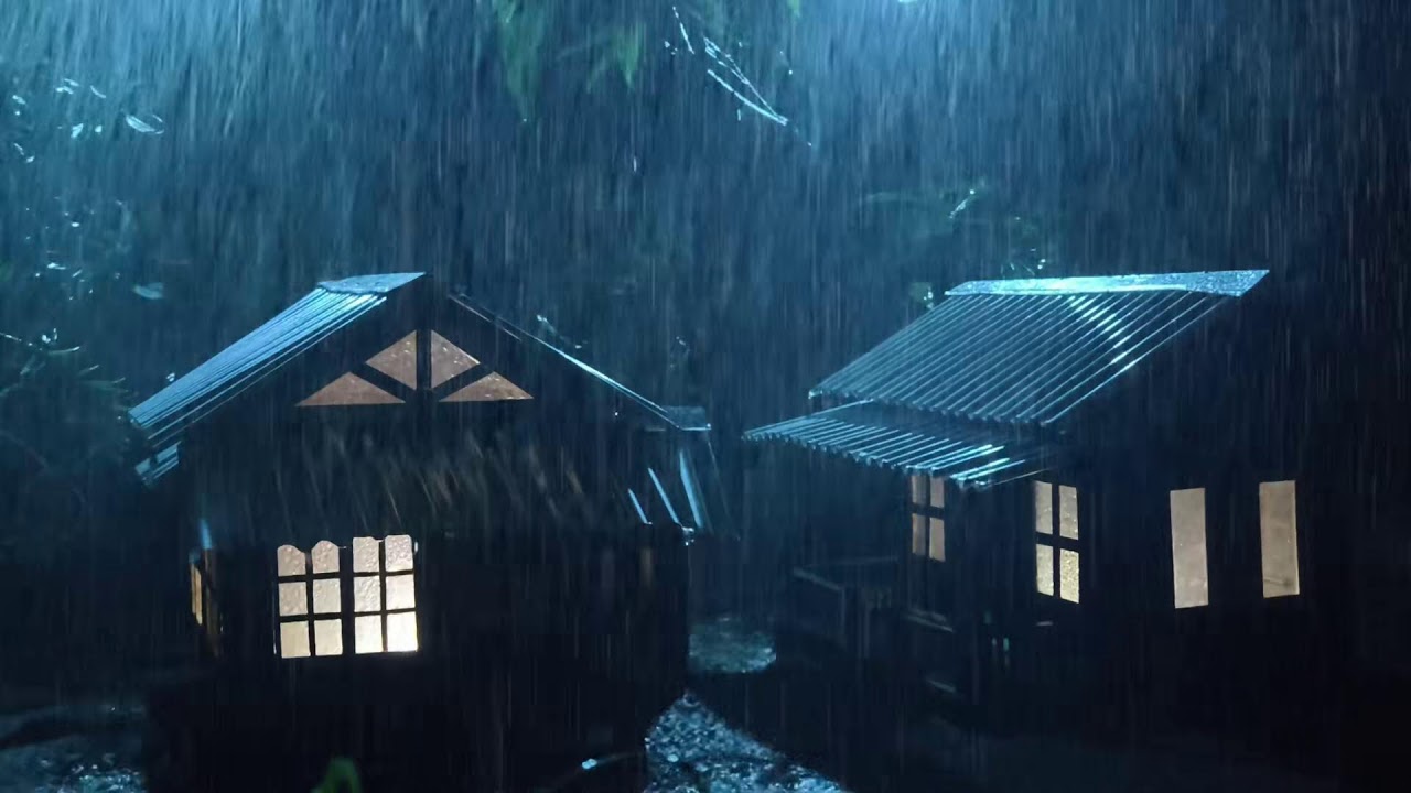 No Ads Rain Sounds for Sleeping - ASMR Extreme Rain on Tin Roof for Chronic Nighttime Insomnia #222