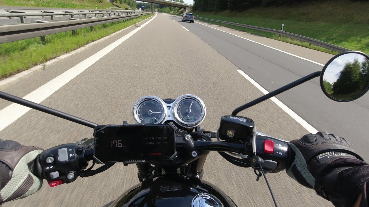 Triumph Bonneville T120 (2025), Top Speed (GPS), Autobahn