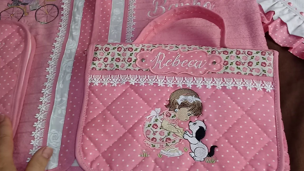 Kit rose tema menina e moldura floral