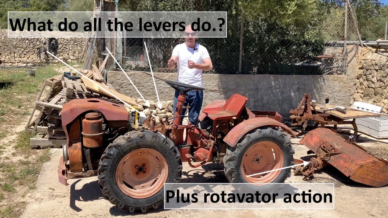 Pasquali 945 mini-tractor, all the levers and controls explained. Plus finish with some rotavating