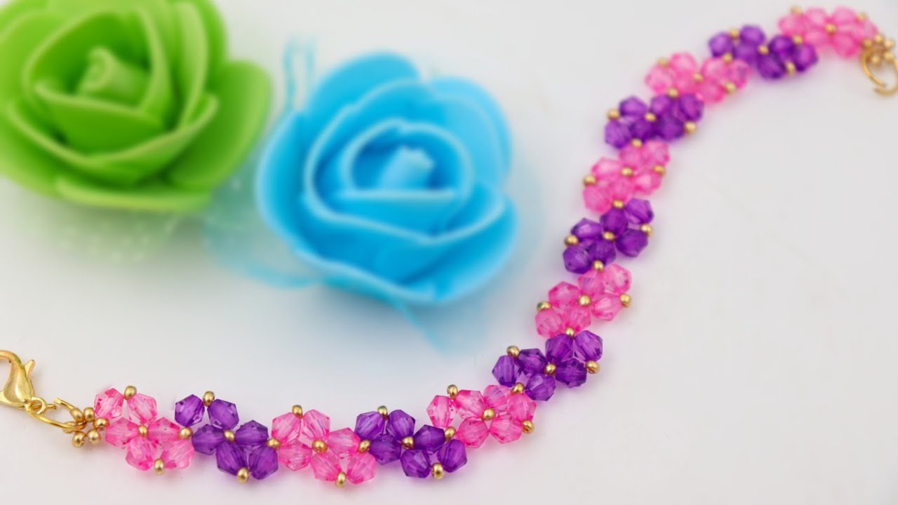 Simple Bicone Bracelet//Bracelet Making For Beginners/Handmade Jewelry/Beaded Bracelet For Beginners