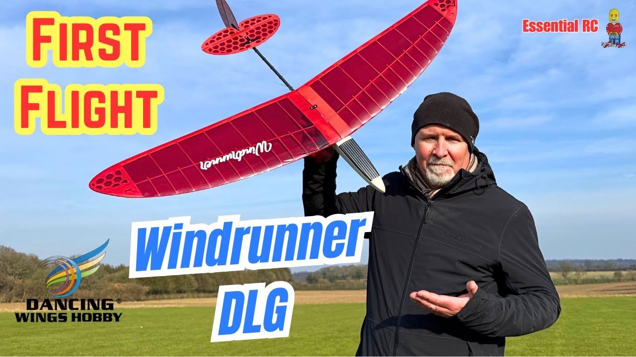 FIRST FLIGHT ! Easy Build Dancing Wings Hobby RC Windrunner Discus Launch Glider (DLG)