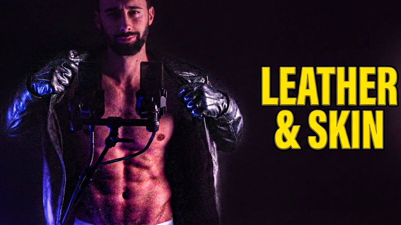 Leather Jacket Removal & Gloves 🧤 Shirtless Muscle ASMR