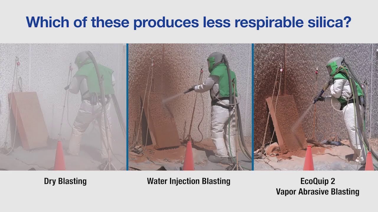 Comparison: Dry Blasting vs Water Injection Blasting vs Graco EcoQuip2 for surface cleaning