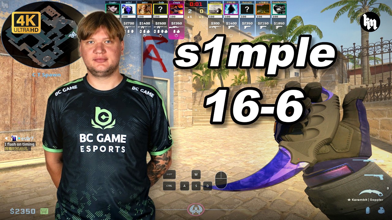 🔥s1mple 16-6 | avg 3.7K ELO | Mirage POV | Sep 27, 2026