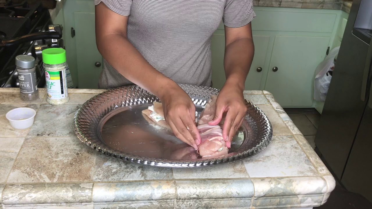 Pechugas rellenas de queso Philadelphia y espinacas🍽
