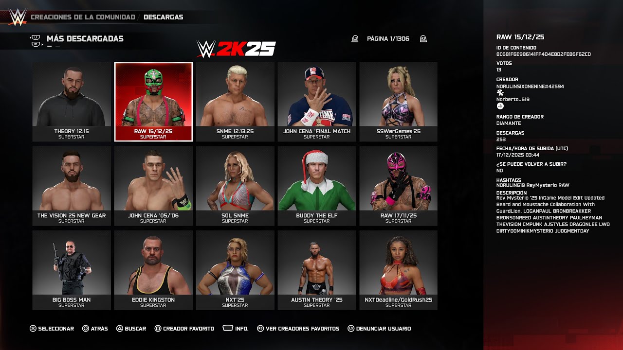 🎄WWE 2K25: BEST CAWS OF THE WEEK (12/21/25) - (12/15/25) | #41 | MEJORES CREACIONES DE LA SEMANA 🎄